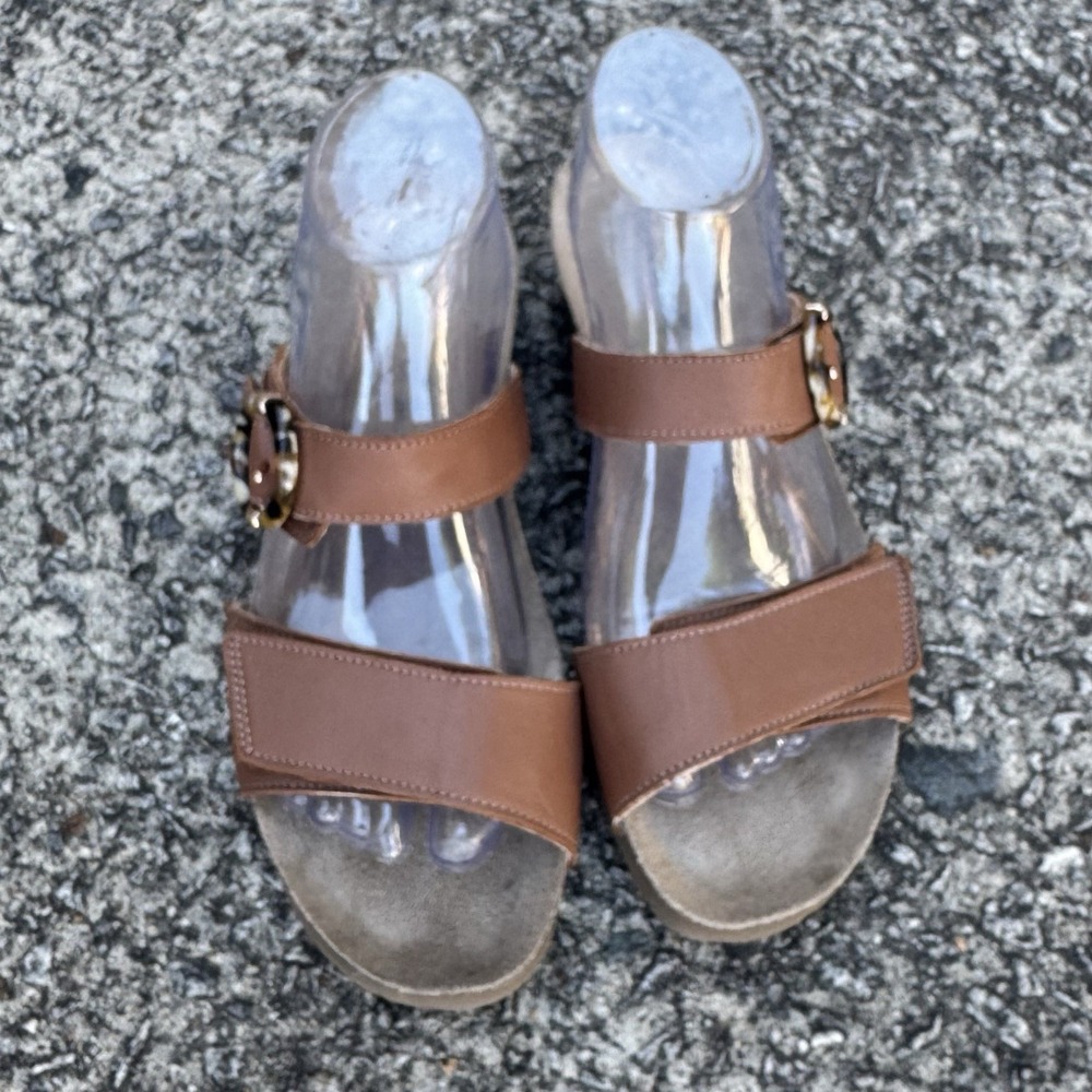 Naot Anabel Sandals Women's Size 10 (EU 41) Caramel Brown Wedge Slide On Comfort - Picture 2 of 12